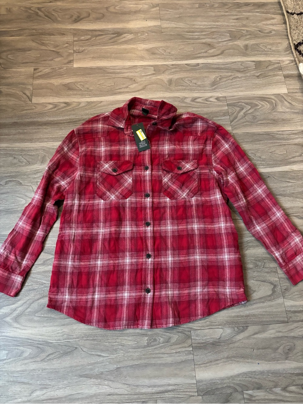 wild fable Red Plaid Flannel Button-Down Shirt
